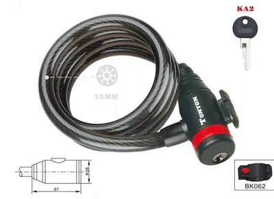 Produktbild von TonyOn TY511 Spiralkabel Fahrradschloss 10x1800mm