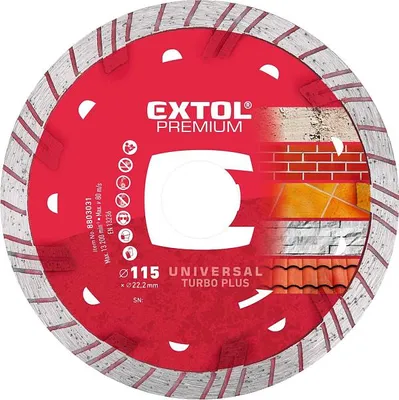 Obrázok produktu pre Diamantový rezný kotúč turbo plus, 115x22,2 mm, suché a mokré rezanie