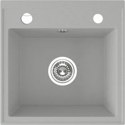 Produktbild von BADLAND Spülbecken Granitspüle Einzelbecken T.III 44x44 Grau | Siphon im SET!