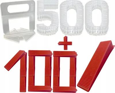 Produktbild von Fliesennivelliersystem Set 2mm 500 Clips 100 Keile Fliesenverlegeset