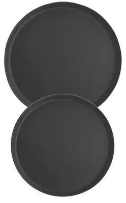 Produktbild von Tablett rund, mit rutschhemmender Oberfläche, schwarz, Ø 40,5 cm, Höhe 2,5 cm