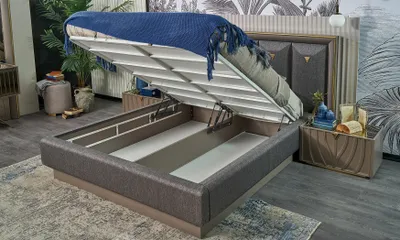 Produktbild von Komplette Schlafzimmermöbel Doppelbett Bett Braun Set 4tlg Nachttische