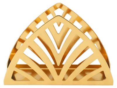 Goldener Serviettenhalter, dreieckig, Edelstahl, 9x13x4 cm