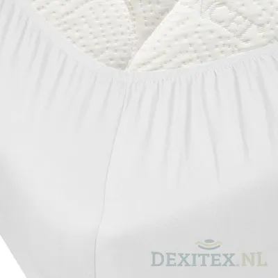 Produktbild von Dexitex Jersey Spannbettlaken für Doppelbett – Bettlaken Baumwolle Multi-Stretch – Spannbettlaken Wohnmobil & Wohnwagen – Weiß