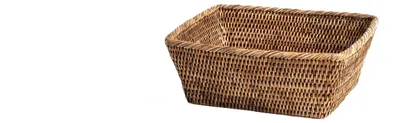 Produktbild von Omgoods – Rechteckkorb aus Rattan, 28 x 24 x 10 cm