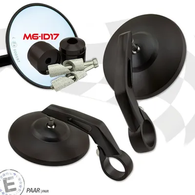 Immagine prodotto di Specchio per manubrio BOB 1 alluminio nero M6/ID17