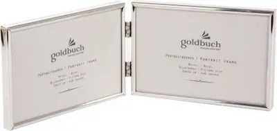 Image de Goldbuch Cadre photo double Fine pour 2 photos 10 x 15 cm, argent brillant avec fond en velours