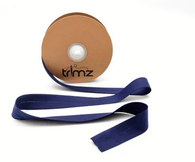 Biasband Poly-Katoen Marineblau 25 mm x 20 m