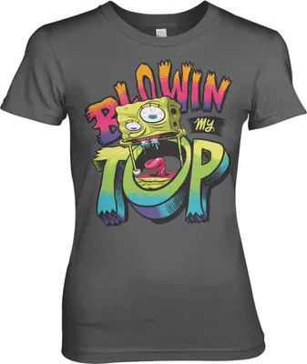 Produktbild von SpongeBob Blowin My Top Girly Tee - Large - DarkGrey