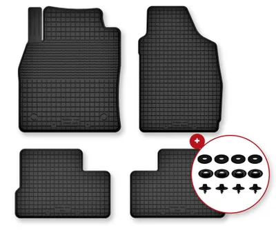 Produktbild von Gummi-Fußmatten für Volvo C40 2021- (Schrägheck) – 4-tlg, Schwarz, Semi-Universal, angepasst – Wielganizator Semi-Universal