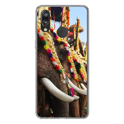 Produktbild von MuchoWow® Handyhülle Schutzhülle Hülle für Huawei P20 Lite (2020) Elefant - Parade - Tiere Silikon Softcase Handy Hülle - Kartenhalter