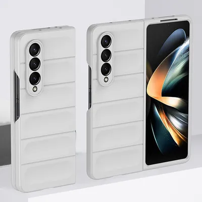 Image de Galaxy Z Fold3 5G Case, Silicone Rubberized Shockproof Protective Case for Samsung Galaxy Z Fold 3 5G White