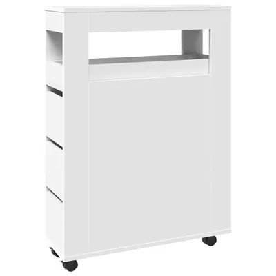 Immagine prodotto di Mobile da bagno stretto Con rotelle Materiale legno: Bianco Colore: Bianco