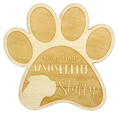 Image de Staffordshire Bull Terrier - Sous-verre, sous-verre gravé avec un chien, cadeau pour les amoureux des chiens de la marque Art-Dog