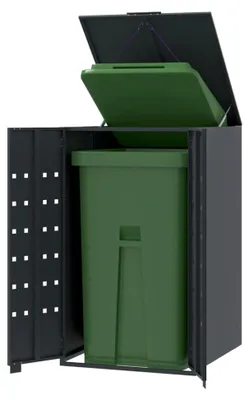 Produktbild von Mülltonnenverkleidung für 1 Tonne Anthrazit 69x79x117 cm aus Stahl