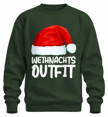 Produktbild von Weihnachtsmann Nikolaus Santa Hat Ugly Christmas Sweater Sweatshirt Pullover, Flaschengrün, M