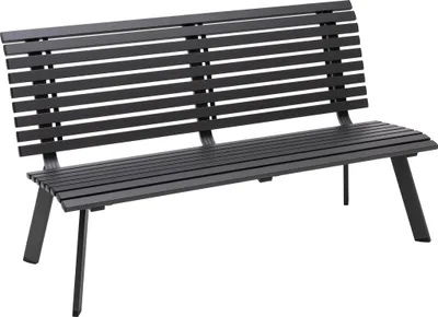 Produktbild von Dehner Gartenbank London, 3-Sitzer, 150 x 88 x 64 cm, Aluminium pulverbeschichtet, grau