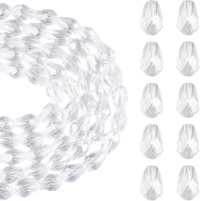 Immagine prodotto di Cristalli sfaccettati - Vetro trasparente - 8x6 mm - 5 fili - Tagliati