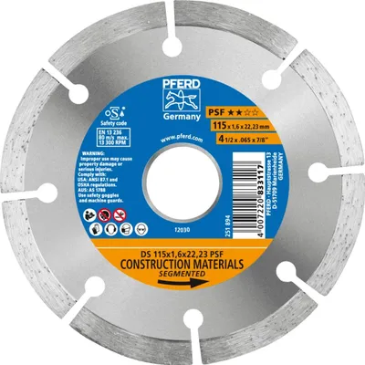 Produktbild von PFERD Diamond cut-off wheels for the construction industry, segmented type PSF, Stahl
