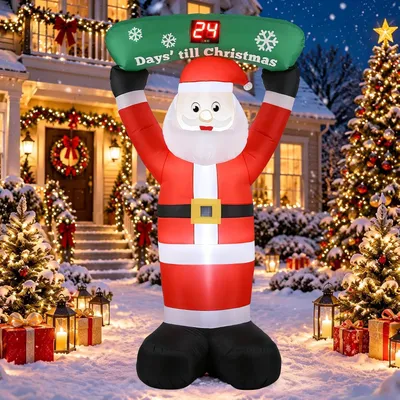 Productafbeelding van 2.4M 8FT openlucht opblaasbare Kerstmis kerstman - Countdown Timer