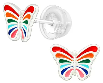 Produktbild von Kinder Ohrstecker: Mädchen Ohrringe 925 Silber „Schmetterling“