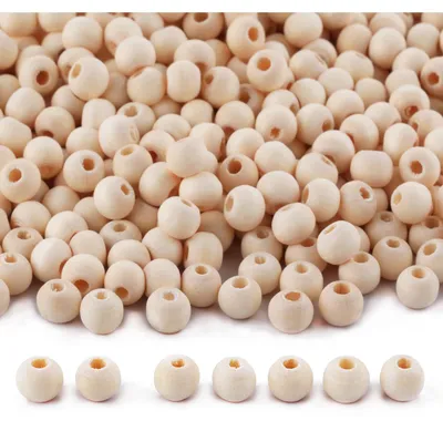 Productafbeelding van 1000 Stuks 6mm Houten Kralen Onbehandeld voor DIY Sieraden