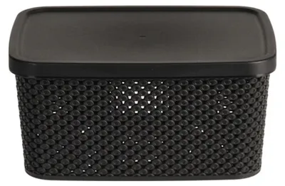 Box mit Deckel Aufbewahrungsbox Kunststoff 13L schwarz L39xB28xH15cm