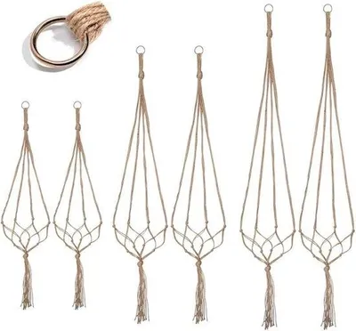 Produktbild von Famanu Pflanzenhänger 6er Set - Jute, verschiedene Größen