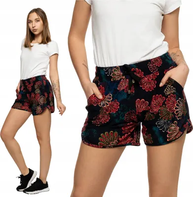 Produktbild von Damen Shorts mit Blumenmuster, Jogginghose, bequem, MORAJ S/M