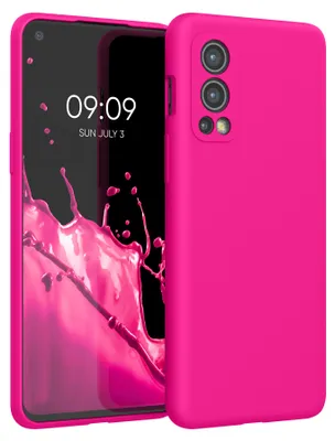Produktbild von kwmobile Handyhülle für OnePlus Nord 2 5G Hülle - Case Silikon - Kabelloses Laden - Schutzhülle Cover in Neon Pink