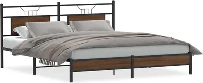Produktbild von vidaXL Bettgestell ohne Matratze Braun Eiche 160x200 cm Holzwerkstoff