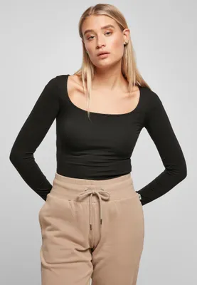 Obrázok produktu pre Urban Classics Dámske organické body s dlhým rukávom schwarz - L
