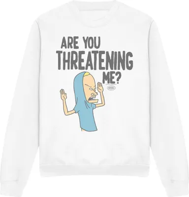 Produktbild von Beavis & Butthead - "Are You Threatening Me?" Sweatshirt für Herren/Damen Uni TV12591 (XL) (Weiß)