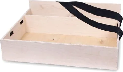 Produktbild von Holz-Bauchladen für JGA & Partys – Rustikaler Verkaufs-Bauchladen aus Multiplex-Holz mit Tragegurten – 3 Größen – Leicht, stabil & ideal für Junggesellenabschiede Modell wählen: Laden 2:  50x40x10 cm