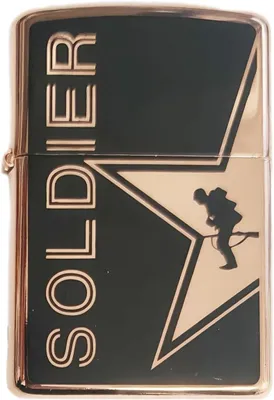 Benzinfeuerzeug, Klettersoldat, nachfüllbar, roségold, 5,7 cm