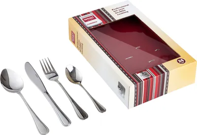 Obrázok produktu pre LAMART LT5001 Sada jedálenských príborov, 24 kusov, vysoko kvalitný nerezový materiál, vhodné do umývačky riadu, strieborná farba