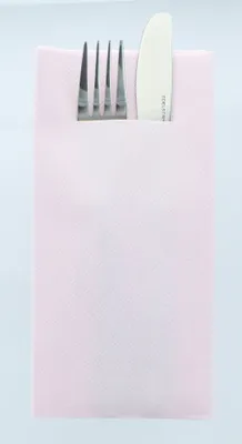 Produktbild von Airlaid Besteckservietten Hellrosa, 40 x 40 cm, 75 Stück - Mank