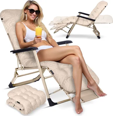 Produktbild von Klappbare Gartenliege mit Kissen Sofotel ChillWell beige