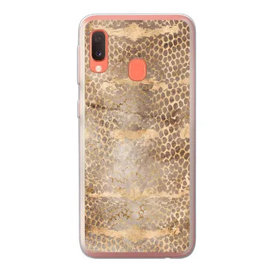 Produktbild von MuchoWow® Handyhülle Schutzhülle Hülle für Samsung Galaxy A20e Schlangendruck - Gold - Braun Silikon Softcase Handy Hülle - Abdeckung