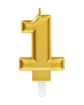 Produktbild von Metallic Gold Zahlenkerze 1 für Geburtstag & Jubiläum