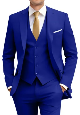 Produktbild von Amyox Herren Slim Fit 3-teiliger Anzug Zwei Knöpfe Business Hochzeit Kleid Tux A