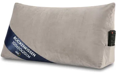 Produktbild von Keilkissen Rückenkissen Lesekissen für Bett Sofa & Couch Beige Velvet 100 cm