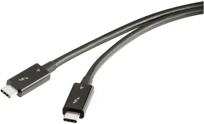 Produktbild von Renkforce Thunderbolt™-Kabel Thunderbolt™ 4 Thunderbolt™ (USB-C®) Stecker, Thunderbolt™ (USB-C®) Stecker 0.80 m Schwarz