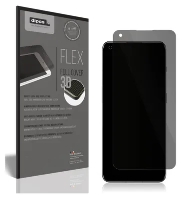A product package for a screen protector is shown next to a smartphone with a screen protector applied.