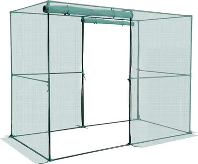 Produktbild von Pflanzenschutznetz, 2,39 x 1,2 x 1,8 m Pflanzenschutzzelt mit Reißverschlusstür, windbeständiges Netz für hohe Pflanzen, einfach zu installieren, Abdeckung für Hochbeete im Freien, Tomatennetz für Garten, Terrasse und Rasen