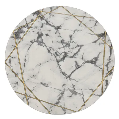 Produktbild von TT Home Wohnzimmer Teppich Kurzflor Wohnzimmerteppich 3D Optik Modern Marmor Design Größe 160 cm Rund