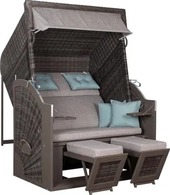 Produktbild von deVries Strandkorb PURE® CLASSIC XL SUN PE Des.488 stone grey 130 x 80 x 160 cm