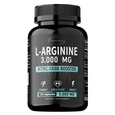 Image de L-Arginine 3000 mg (120 gélules) Complément alimentaire, énergie, endurance, force, santé masculine, santé musculaire, libido, vitalité