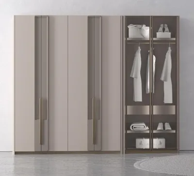 Produktbild von Kleiderschrank Moderner Stil Beige Farbe Elegantes Design Holzrahmen