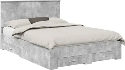 Zdjęcie produktu dla Ramka łóżka Betonowy szary 140 x 190 cm Materiał drewnopochodny